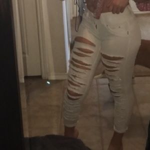 Ripped white pants